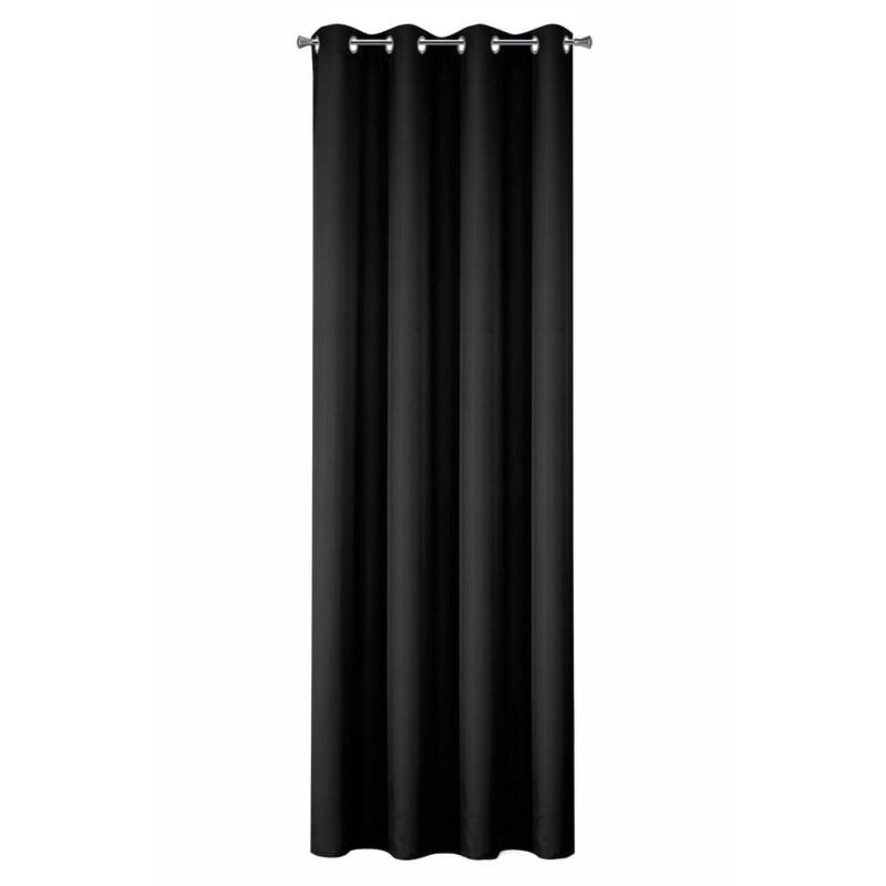 ZASŁONA 140x250 NA KOŁACH GŁADKA CZARNA