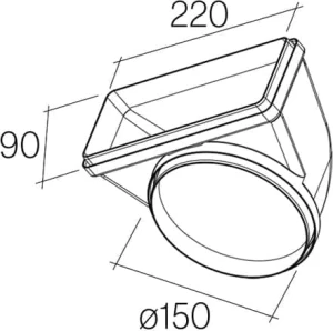 Kolanko Falmec okrągłe fi 150mm na prostokątne 220x90mm