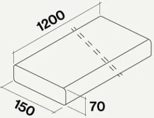 Rura sztywna prostokątna Falmec 150x70mm L=1200mm