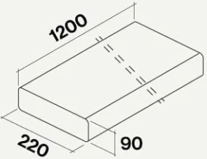 Rura sztywna prostokątna Falmec 220x90 mm długość 1200 mm