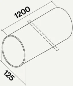 Rura sztywna Falmec okrągła fi 125 mm długość 1200 mm