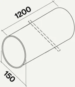 Rura sztywna Falmec okrągła fi 150mm długość 1200mm