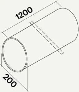 Rura sztywna Falmec okrągła fi 200 mm długość 1200 mm