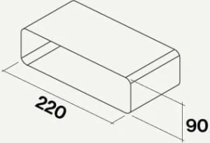 Łącznik prostokątny Falmec do rur 220x90 mm