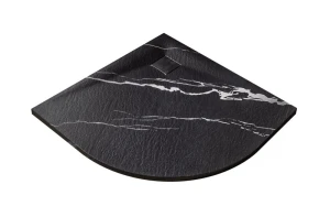 Besco Brodzik prysznicowy półokrągły Vexo Marble Black VMB-90-90-P