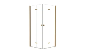 Besco Kabina prysznicowa kwadratowa Exo-H Brushed Gold KEHZS-90-195