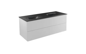 Besco Zestaw szafka Akya Classic 131 z umywalką gun metal #KAC-131-GMC