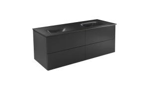 Besco Zestaw szafka Akya Classic 131 gun metal z umywalką gun metal #KAC-131 -GGB