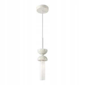 Lampa Wisząca Marmurowa Kyoto 1xG9 28W Biała Szklana Maytoni