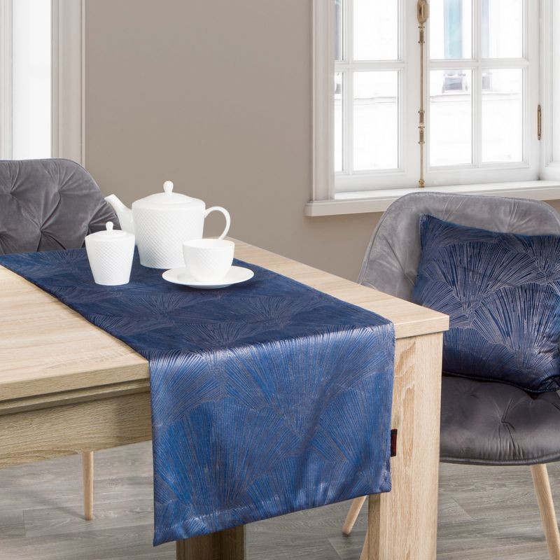 OBRUS BIEŻNIK WELUROWY VELVET 40 X 140CM GRANATOWY