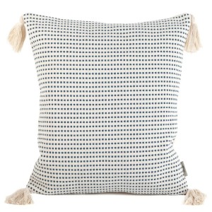 BOHO POSZEWKA GRANATOWA CHWOSTY 45x45 POMPONY