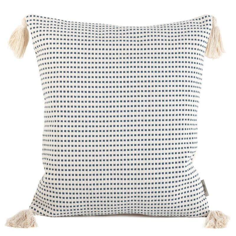 BOHO POSZEWKA GRANATOWA CHWOSTY 45x45 POMPONY