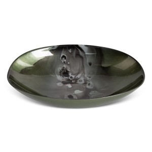 SZKLANA MISA DEKORACYJNA MISKA 27X19X5 CM ZIELONA