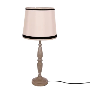 Candellux lampa stołowa CARDINALE 58 cm ciemny szary abażur beżowy
