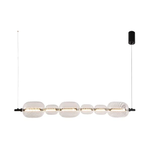 Candellux lampa wisząca Playa czarna 17W LED 3000K szklany klosz