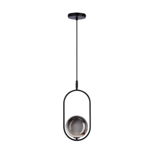Lampa wisząca Candellux CORDEL czarna z grafitowym kloszem 1x G9 LED