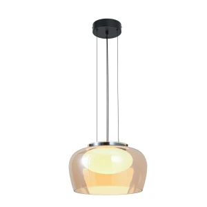 Candellux INSIEME 35 lampa wisząca czarna z bursztynowym kloszem