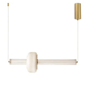 Candellux lampa wisząca pozioma 15W LED mosiężna 3000K szklana