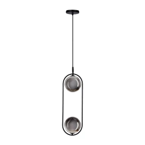Lampa wisząca Candellux CORDEL czarna z grafitowymi kloszami
