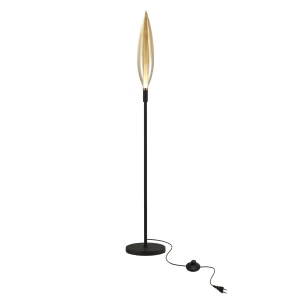 Candellux lampa podłogowa czarna z bursztynowym kloszem 1x5W G9