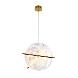 Candellux Relax lampa wisząca okrągła mosiężna 15W LED 3000K