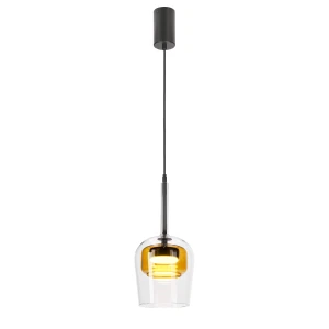 Candellux lampa wisząca GLAXI czarna 1x9W GX53 szklany klosz