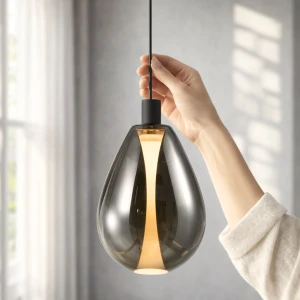 Candellux DENSO lampa wisząca szklana czarna 1x5W G9