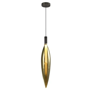 Candellux lampa wisząca NORDIC czarna z złotym kloszem G9 5W