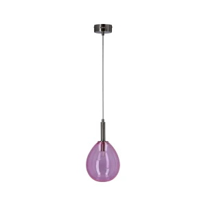 Lampa wisząca Candellux LUKKA 1 różowa szklana do salonu