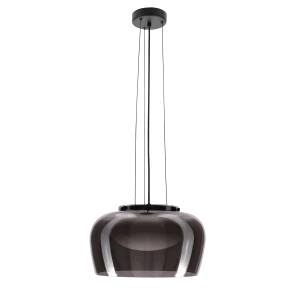 Candellux Insieme 38 lampa wisząca czarna z dymionym kloszem