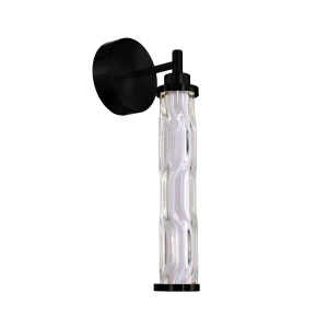 Candellux kinkiet CORTE czarny matowy 10W LED 3000K bezbarwny klosz