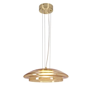 Candellux Ombre 34 lampa wisząca szklana satynowy złoty 1x10W GX53