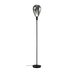 Candellux DENSO lampa podłogowa czarna z dymionym kloszem 5W G9