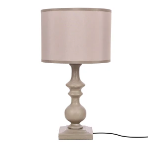 Candellux lampa stołowa CARDINALE 40 cm ciemnoszara z beżowym abażurem