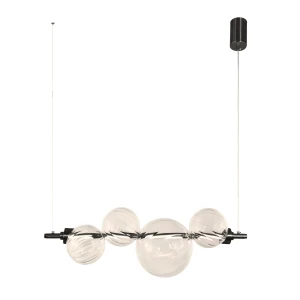 Candellux lampa wisząca Playa czarna 12W LED 3000K szklany klosz