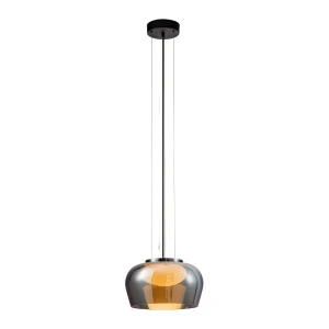 Candellux Insieme 35 lampa wisząca czarna z dymionym kloszem