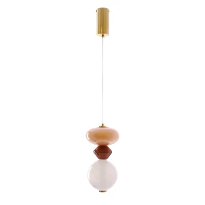 Candellux lampa wisząca szklana mosiężna 10W 3000K brązowa