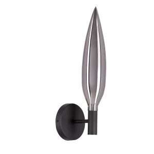 Candellux kinkiet NORDIC czarny 1x5W G9 szklany klosz dymiony