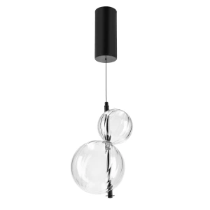Candellux lampa wisząca PLAYA czarna 10W LED 3000K szklany klosz