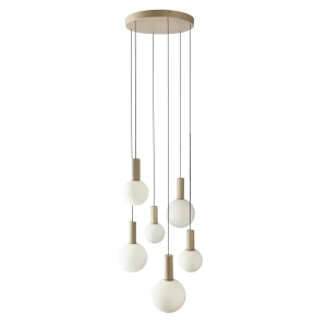 Candellux TESTA lampa wisząca beżowa 6x10W G9 z białymi kloszami
