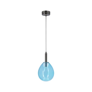 Lampa wisząca Candellux LUKKA 1 z niebieskim kloszem chromowym