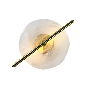 Candellux kinkiet okrągły mosiężny 5W LED 3000K z białym kloszem