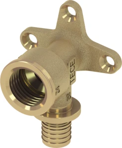 Kolano naścienne TECEflex 20 x Rp 1/2" brązowe do rur