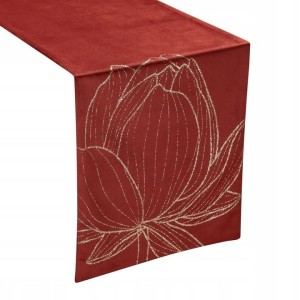 OBRUS BIEŻNIK WELUR VELVET 35 X 180 CM CEGLANY