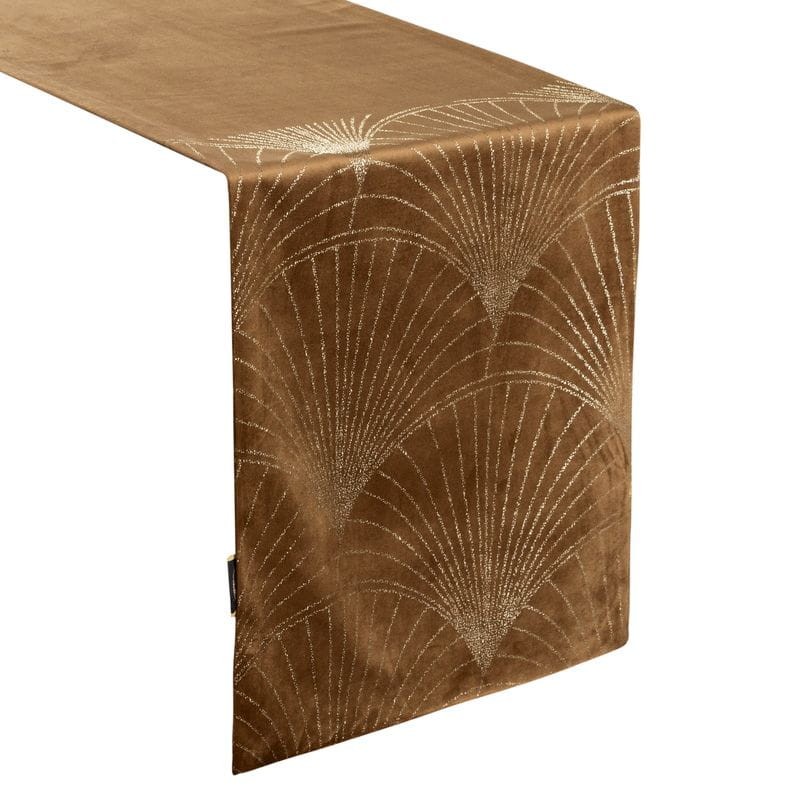 OBRUS WELUR VELVET BIEŻNIK 35 X 180 CM BRĄZOWY