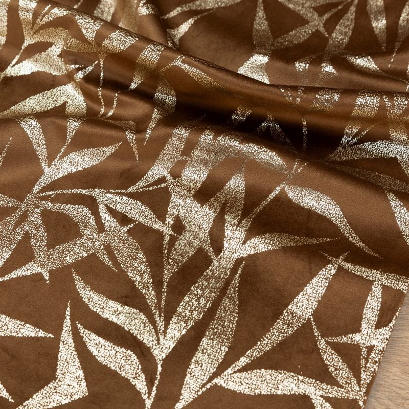OBRUS WELUR VELVET BIEŻNIK 35 X 180 CM BRĄZOWY