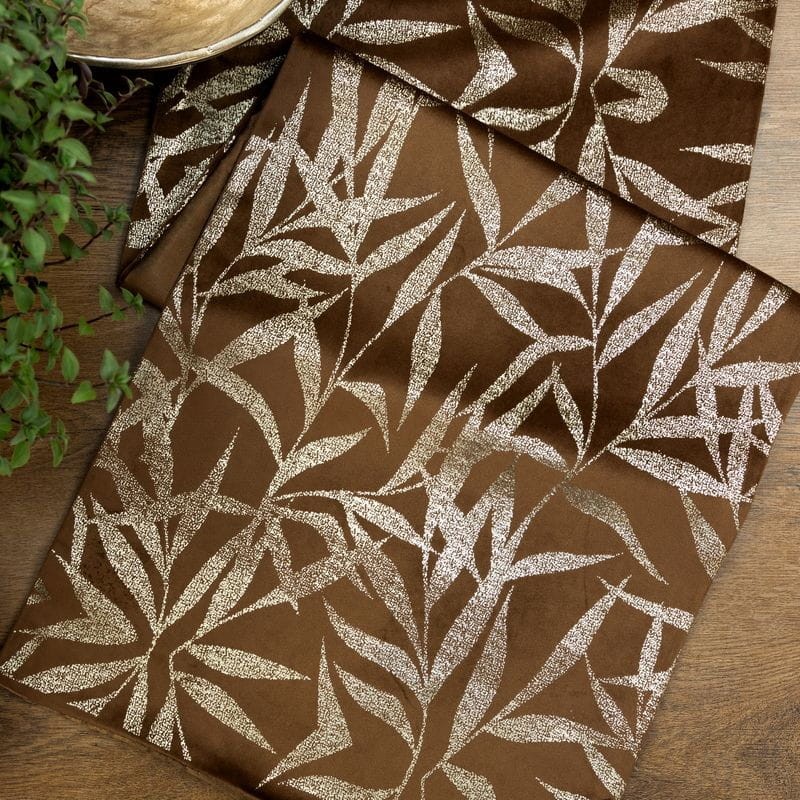OBRUS WELUR VELVET BIEŻNIK 35 X 180 CM BRĄZOWY