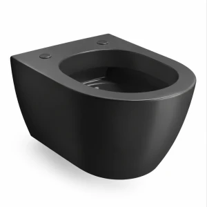 GSI Pura miska WC wisząca bez kołnierza Swirlflush czarna dual-mat 881526