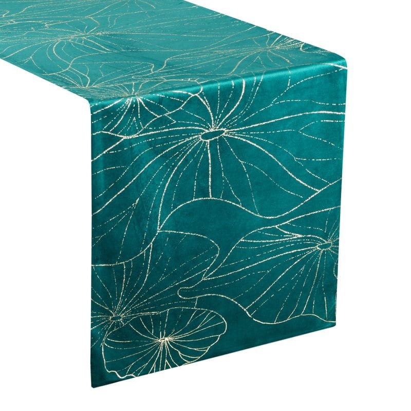 OBRUS WELUR VELVET BIEŻNIK 35 X 180 CM C.TURKUSOWY