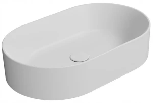 GSI Kube X umywalka 60x37 cm owalna nablatowa biała 945809